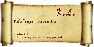 Kányi Levente névjegykártya