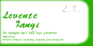 levente kanyi business card